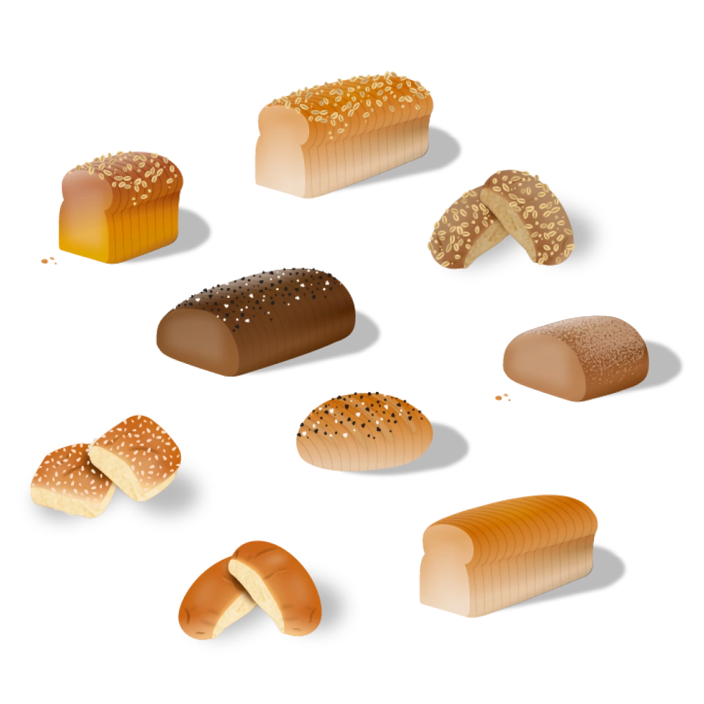 Visuals verschillende soorten brood