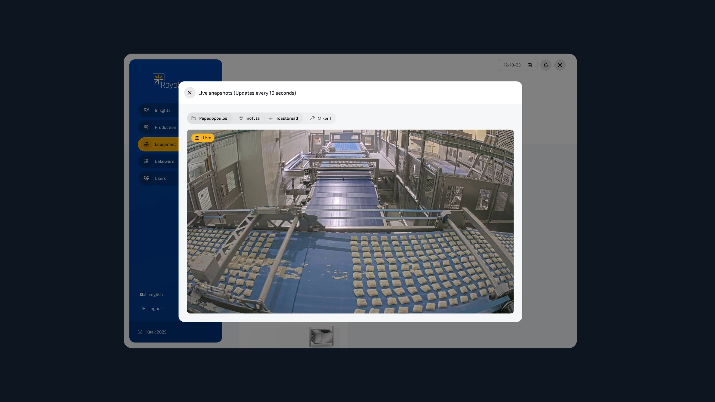 Live camerabeelden productielijnen fabriek