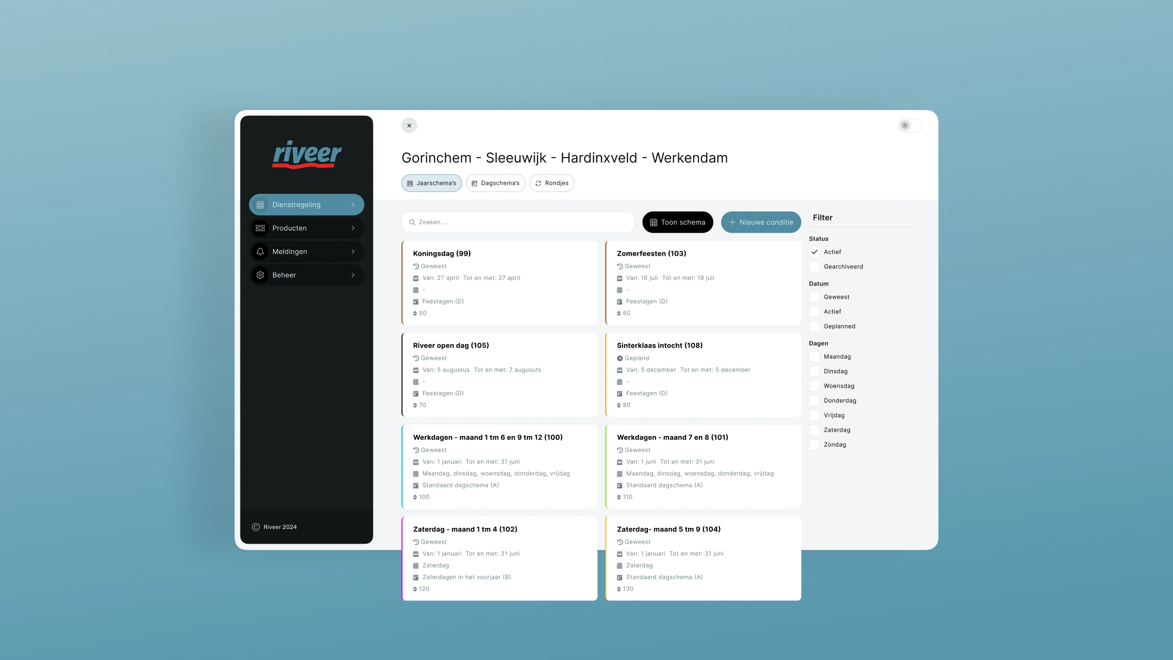 Detailpagina vaarlijn Riveer app