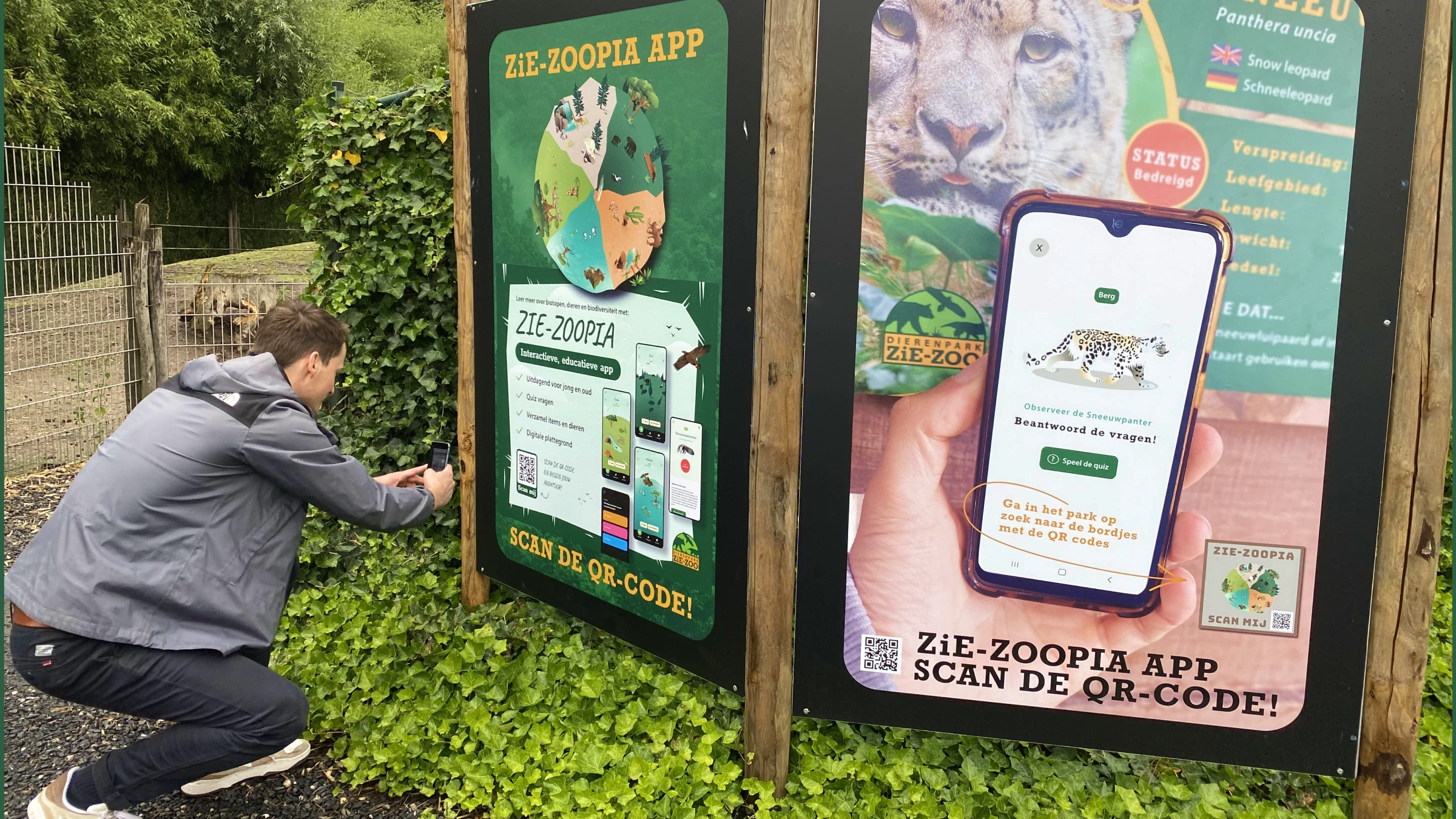 Informatieborden dierentuin met QR-code