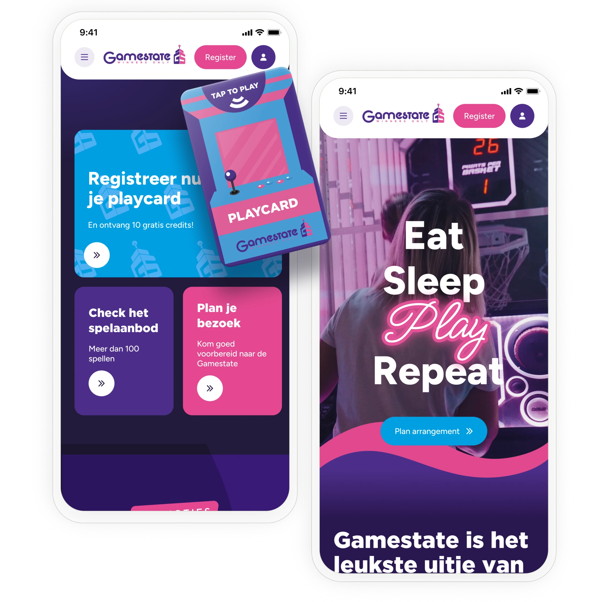 Playcard registratie Gamestate app