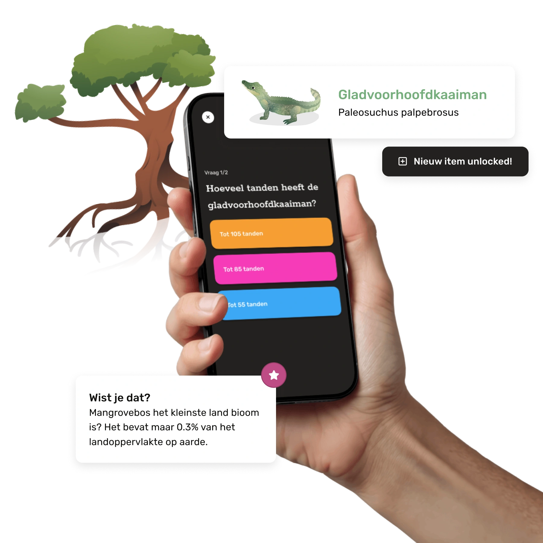 Quizvraag in de dierenparken-app